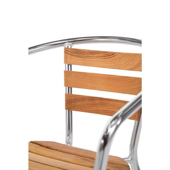 Bolero Aluminium Bistrostühle mit Rückenlehne aus Eschenholz (4 Stück) 3 Bolero Aluminium Bistrostühle mit Rückenlehne aus Eschenholz (4 Stück)