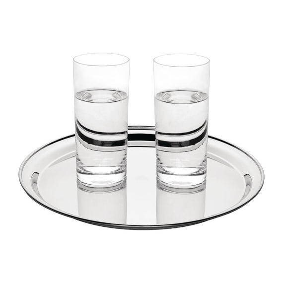 Olympia rundes Serviertablett Edelstahl 30,5cm 6 Olympia rundes Serviertablett Edelstahl 30,5cm
