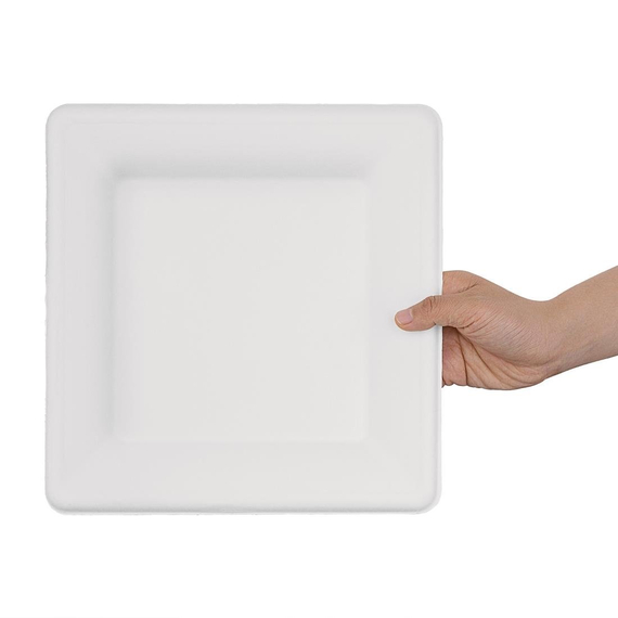 Fiesta Compostable kompostierbare Teller aus Bagasse quadratisch 26,1cm (50 Stück) Fiesta Compostable kompostierbare Teller aus Bagasse quadratisch 26,1cm (50 Stück)