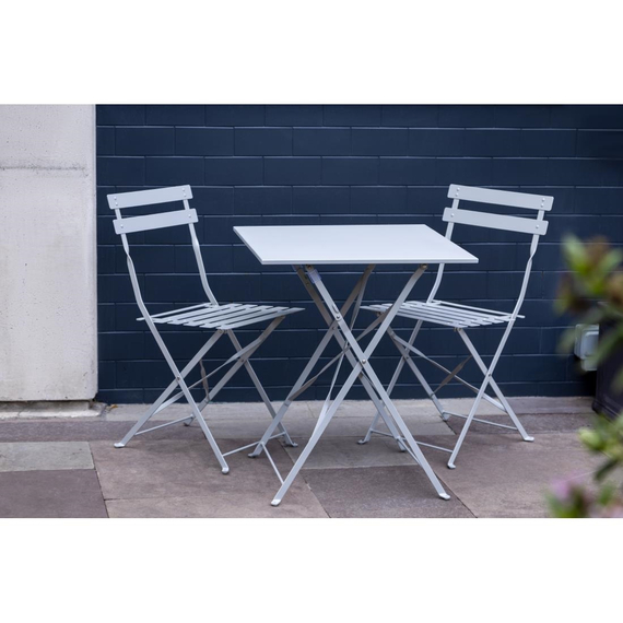Bolero Perth Grau Gehweg Stil Stahl Tisch Quadratisch 600mm 3 Bolero Perth Grau Gehweg Stil Stahl Tisch Quadratisch 600mm