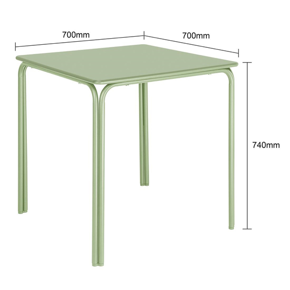 Bolero Adeline Stahl Quadratischer Tisch 700mm Hellgrün 3 Bolero Adeline Stahl Quadratischer Tisch 700mm Hellgrün