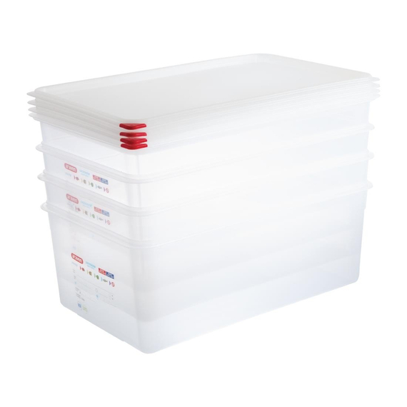 Araven Polypropylen 1/1 Gastronorm Lebensmittel-Aufbewahrungsbox 28Ltr (4 Stück) 4 Araven Polypropylen 1/1 Gastronorm Lebensmittel-Aufbewahrungsbox 28Ltr (4 Stück)