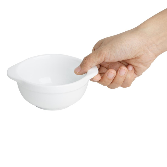 Olympia Whiteware Schalen mit Griffen 250ml (6 Stück) 4 Olympia Whiteware Schalen mit Griffen 250ml (6 Stück)