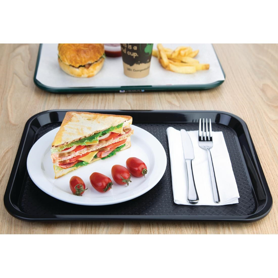 Olympia Kristallon Polypropylen Fast-Food-Tablett Schwarz Mittel 415mm 5 Olympia Kristallon Polypropylen Fast-Food-Tablett Schwarz Mittel 415mm