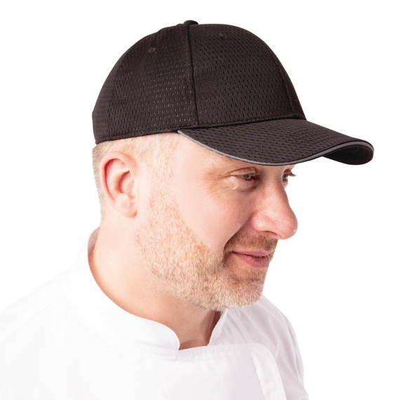 Chef Works Cool Vent Baseballmütze mit Grau 2 Chef Works Cool Vent Baseballmütze mit Grau