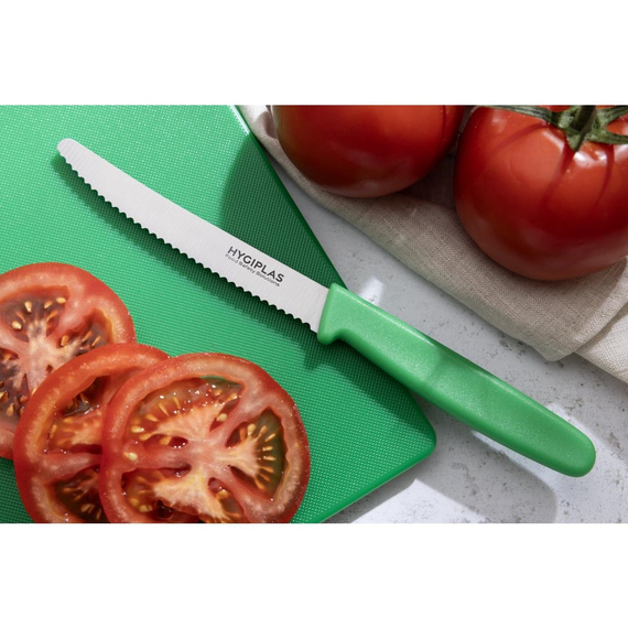 Hygiplas Tomatenmesser mit Wellenschliff 10cm grün 5 Hygiplas Tomatenmesser mit Wellenschliff 10cm grün