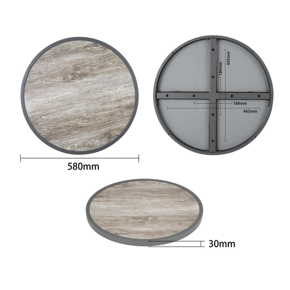 Bolero Fiberglas-Tischplatte, rund, Holzoptik, 580 mm 3 Bolero Fiberglas-Tischplatte, rund, Holzoptik, 580 mm