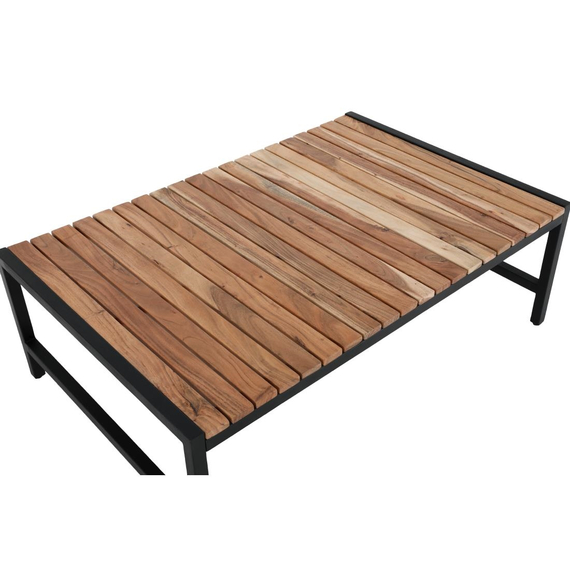 Niedriger Couchtisch Bolero aus Stahl und Akazie, 1200 x 800 mm Niedriger Couchtisch Bolero aus Stahl und Akazie, 1200 x 800 mm