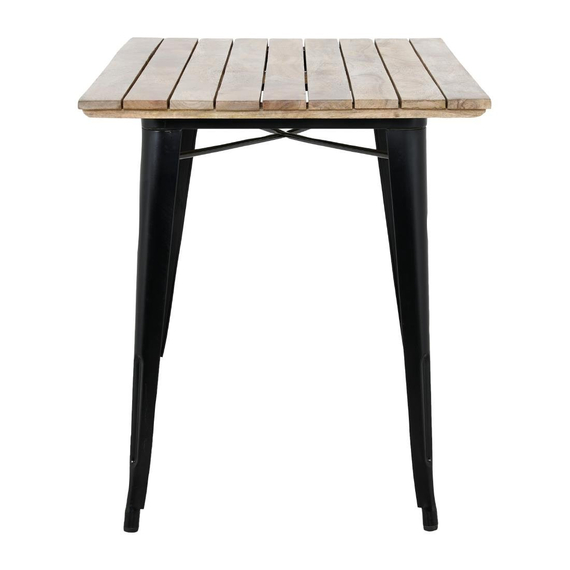 Bolero Bistro Esstisch Mangoholz-Lattenplatte Schwarz 1200mm 1 Bolero Bistro Esstisch Mangoholz-Lattenplatte Schwarz 1200mm