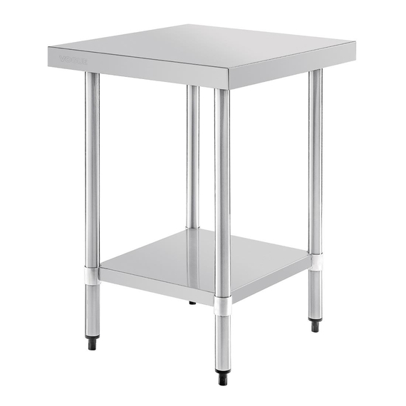 Vogue Edelstahl Arbeitstisch mit Regalboden 60 x 60cm 1 Vogue Edelstahl Arbeitstisch mit Regalboden 60 x 60cm
