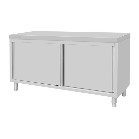 Vogue Standbodenschrank Edelstahl 900x1800x600mm 2 Vogue Standbodenschrank Edelstahl 900x1800x600mm