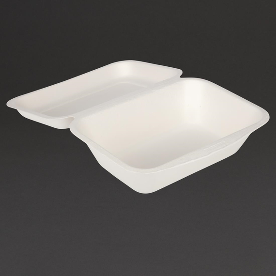 Fiesta Compostable kompostierbare Zuckerrohr Klappdeckelbehälter 18,2cm (250 Stück) 5 Fiesta Compostable kompostierbare Zuckerrohr Klappdeckelbehälter 18,2cm (250 Stück)