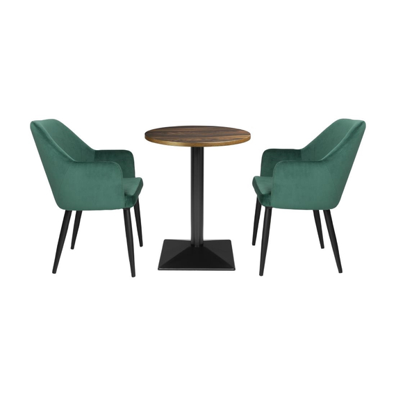 Bolero Kompletttisch Rund Dunkles Holzeffekt 600mm 4 Bolero Kompletttisch Rund Dunkles Holzeffekt 600mm