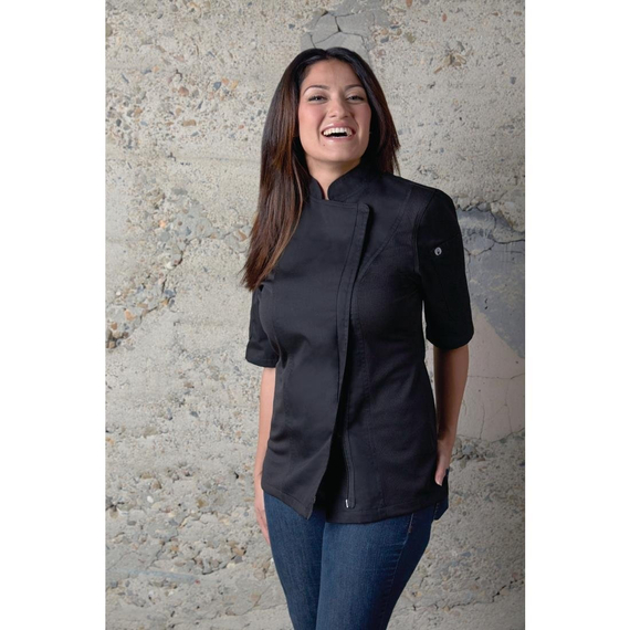 Chef Works Springfield Zip Kochjacke für Damen Schwarz 2XL Chef Works Springfield Zip Kochjacke für Damen Schwarz 2XL