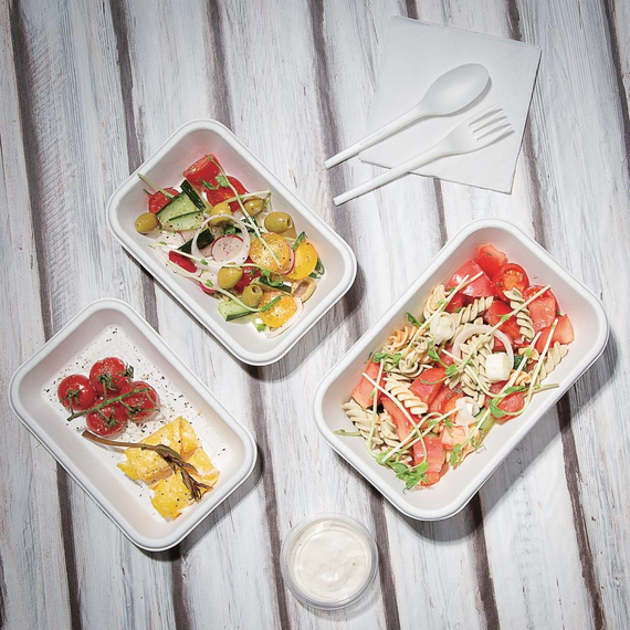 Fiesta kompostierbare Bagasse-Lebensmitteltabletts 340ml (50 Stück) 1 Fiesta kompostierbare Bagasse-Lebensmitteltabletts 340ml (50 Stück)