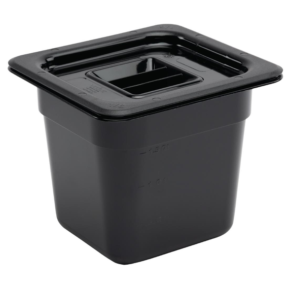 Vogue GN-Behälter GN1/6 schwarz 150mm 2 Vogue GN-Behälter GN1/6 schwarz 150mm