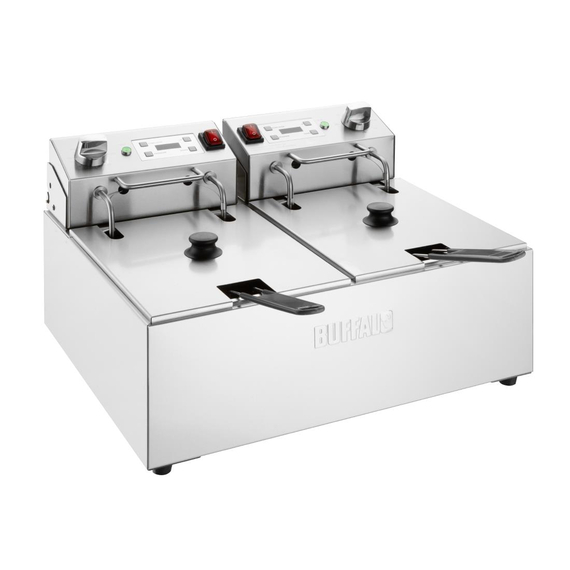 Buffalo Doppel-Elektrofritteuse mit Timer 2x5Ltr Buffalo Doppel-Elektrofritteuse mit Timer 2x5Ltr