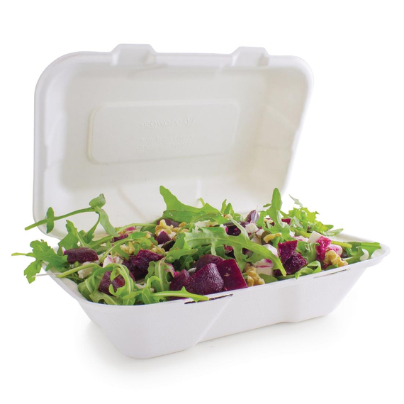 Vegware kompostierbare Einweg Menüboxen mit Klappdeckel aus Bagasse 22,8cm (200 Stück) 1 Vegware kompostierbare Einweg Menüboxen mit Klappdeckel aus Bagasse 22,8cm (200 Stück)