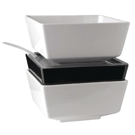 APS Float quadratische Schale schwarz 19cm 4 APS Float quadratische Schale schwarz 19cm