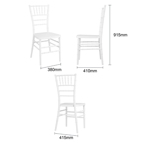 Bolero Chiavari Polypropylen Stühle Weiß (4 Stück) 4 Bolero Chiavari Polypropylen Stühle Weiß (4 Stück)