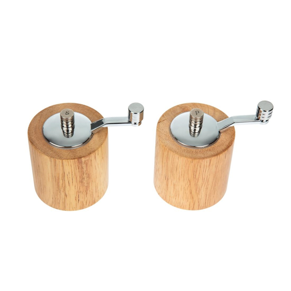 Olympia Salz- und Pfeffermühlenset Heveaholz 8cm 1 Olympia Salz- und Pfeffermühlenset Heveaholz 8cm