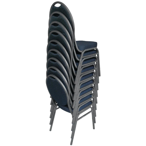 Bolero Bankettstühle mit ovaler Rückenlehne Grau & Schwarz (4 Stück) 3 Bolero Bankettstühle mit ovaler Rückenlehne Grau & Schwarz (4 Stück)