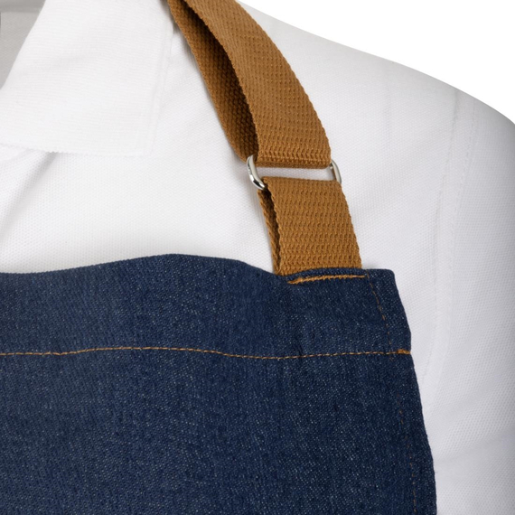 Southside Kurze Schürze in Denim Blau mit Seilband in Hellbraun 4 Southside Kurze Schürze in Denim Blau mit Seilband in Hellbraun