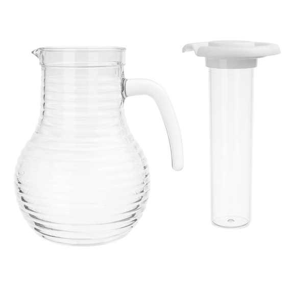 Olympia Kristallon Krug mit Kühlrohr Polycarbonat Geriffelt 1600ml 2 Olympia Kristallon Krug mit Kühlrohr Polycarbonat Geriffelt 1600ml