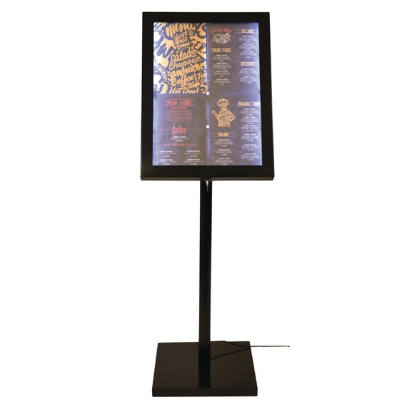 Securit LED-Displaykasten 4 x A4 komplett mit Stange und Sockel 2 Securit LED-Displaykasten 4 x A4 komplett mit Stange und Sockel