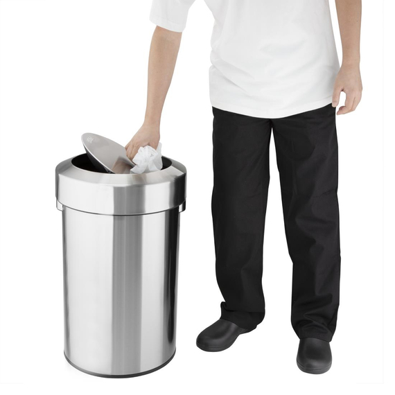 Bolero gebürsteter Stahlbehälter mit Schwingdeckel 70Ltr 4 Bolero gebürsteter Stahlbehälter mit Schwingdeckel 70Ltr