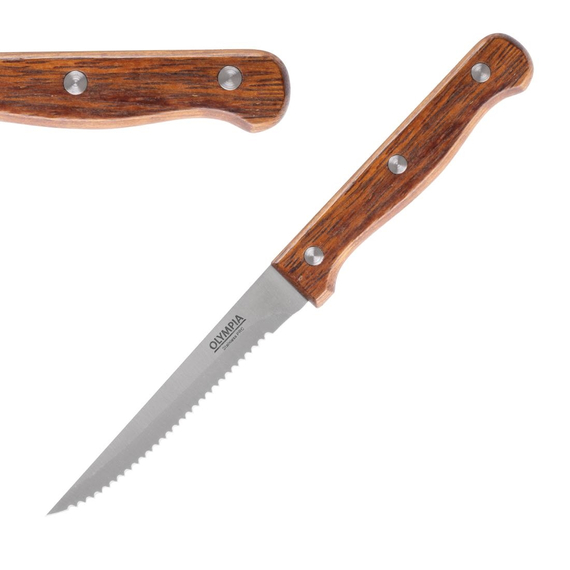 Olympia Steakmesser mit Holzgriff 11,5cm (12 Stück) 3 Olympia Steakmesser mit Holzgriff 11,5cm (12 Stück)