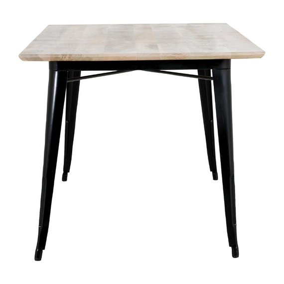 Bolero Bistro Esstisch Mangoholzplatte Schwarzer Rahmen 1450mm 6 Bolero Bistro Esstisch Mangoholzplatte Schwarzer Rahmen 1450mm