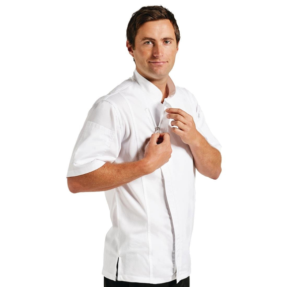 Chef Works Springfield Reißverschluss Herren Chefs Jacke Weiß S 1 Chef Works Springfield Reißverschluss Herren Chefs Jacke Weiß S