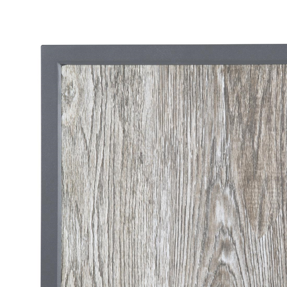 Bolero-Tischplatte aus gehärtetem Glas mit Holzmaserungseffekt für den Außenbereich, graue Zierleiste, 700 mm 2 Bolero-Tischplatte aus gehärtetem Glas mit Holzmaserungseffekt für den Außenbereich, graue Zierleiste, 700 mm