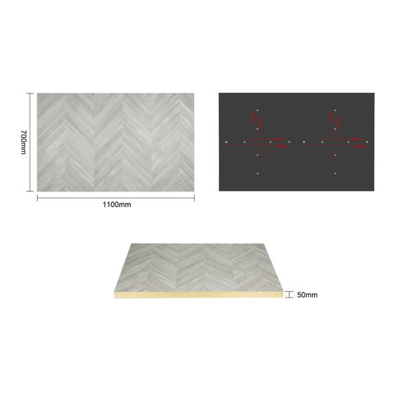 Bolero rechteckige Tischplatte im Chevron-Design, 1100 mm x 700 mm 5 Bolero rechteckige Tischplatte im Chevron-Design, 1100 mm x 700 mm