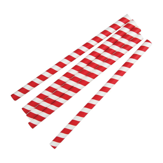 Fiesta Compostable Smoothie-Trinkhalm Papier rot gestreift 21cm (250 Stück) 1 Fiesta Compostable Smoothie-Trinkhalm Papier rot gestreift 21cm (250 Stück)