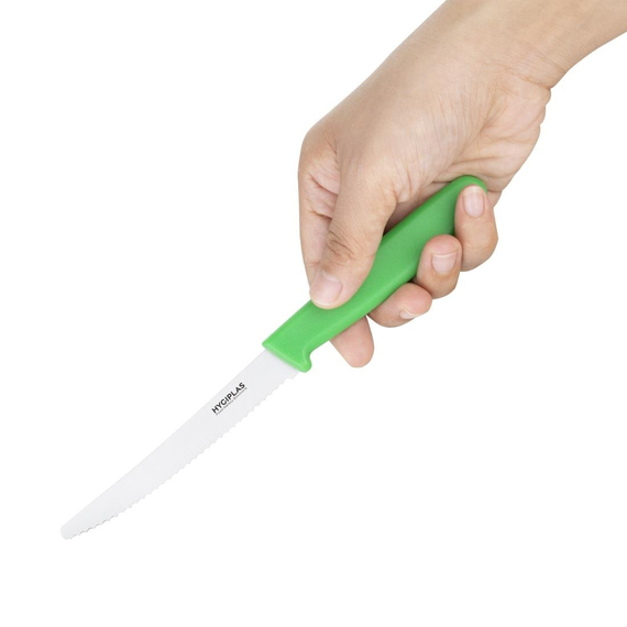 Hygiplas Tomatenmesser mit Wellenschliff 10cm grün 1 Hygiplas Tomatenmesser mit Wellenschliff 10cm grün