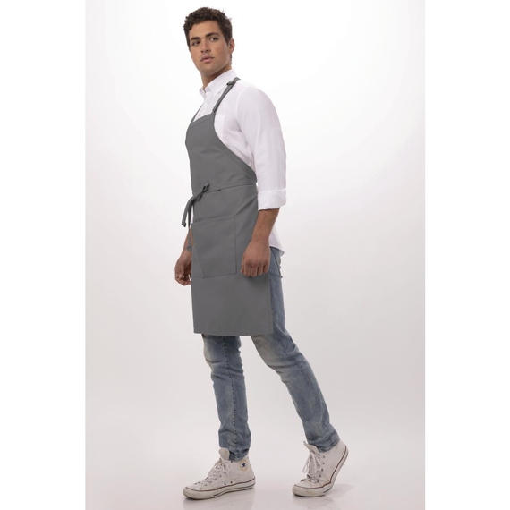 Chef Works Lätzchenschürze Grau 3 Chef Works Lätzchenschürze Grau