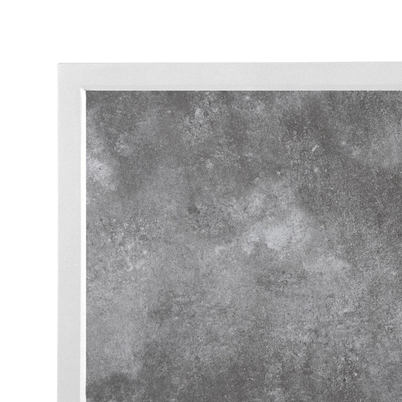 Bolero Outdoor-Tischplatte aus gehärtetem Glas mit dunklem Steineffekt und weißem Rand ¿ 700 mm 2 Bolero Outdoor-Tischplatte aus gehärtetem Glas mit dunklem Steineffekt und weißem Rand ¿ 700 mm