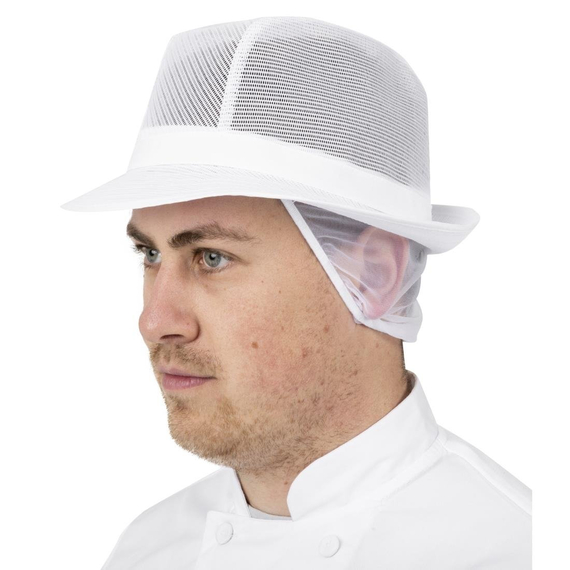 Trilby Hut mit Haarnetz weiß Größe M 7 Trilby Hut mit Haarnetz weiß Größe M