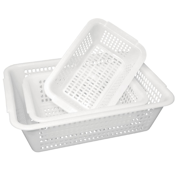 Vogue rechteckiges Abtropfsieb weiß 39,5cm 2 Vogue rechteckiges Abtropfsieb weiß 39,5cm