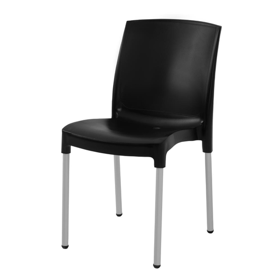 Bolero Bistrostühle mit Ablaufloch Kunststoff schwarz (4 Stück) 3 Bolero Bistrostühle mit Ablaufloch Kunststoff schwarz (4 Stück)
