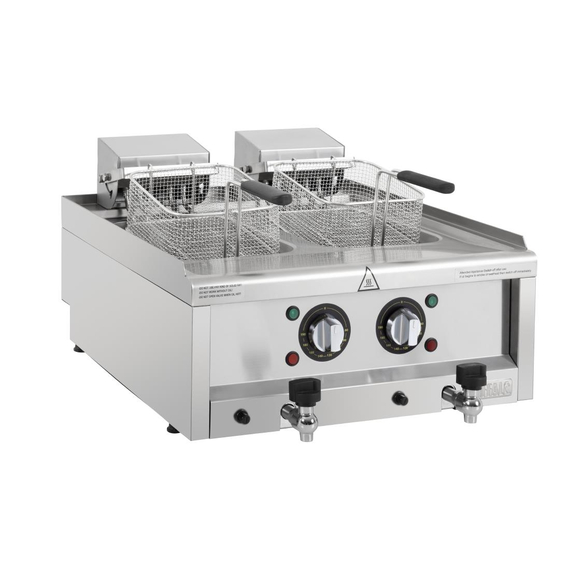 Buffalo 600 Serie Doppeltank-Elektrofritteuse 2 x 8Ltr Buffalo 600 Serie Doppeltank-Elektrofritteuse 2 x 8Ltr