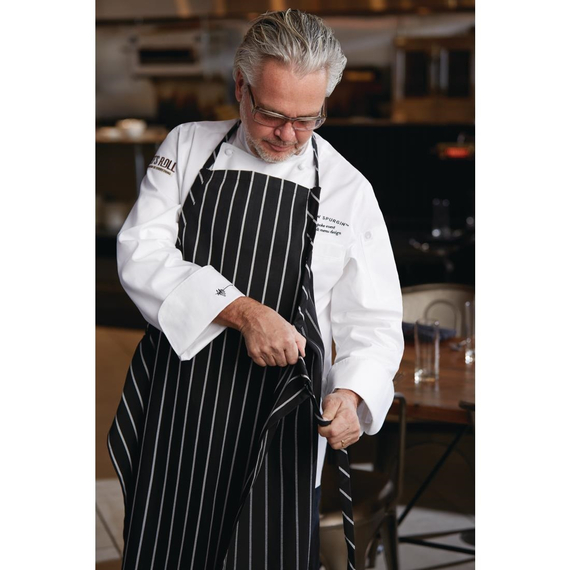 Chef Works Premium Woven Bib Apron Schwarz und Weiß gestreift 5 Chef Works Premium Woven Bib Apron Schwarz und Weiß gestreift