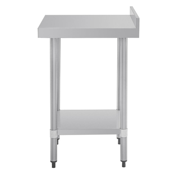 Vogue Edelstahl Arbeitstisch mit Aufkantung und Regalboden 60 x 60cm 4 Vogue Edelstahl Arbeitstisch mit Aufkantung und Regalboden 60 x 60cm