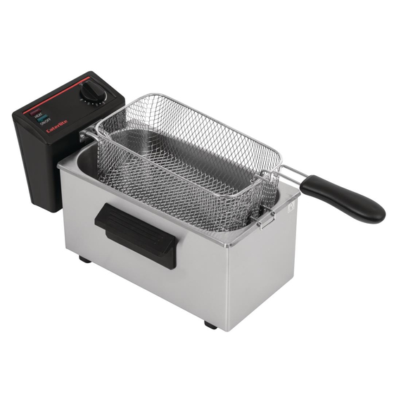 Caterlite Fritteuse 3,5 Liter mit Korb und 2 kW Leistung 5 Caterlite Fritteuse 3,5 Liter mit Korb und 2 kW Leistung