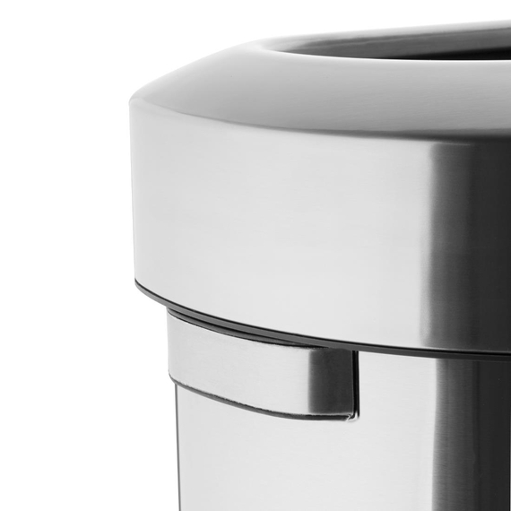 Bolero 'D' Form Gebürsteter Stahl Mülleimer mit offenem Deckel 86Ltr 3 Bolero 'D' Form Gebürsteter Stahl Mülleimer mit offenem Deckel 86Ltr
