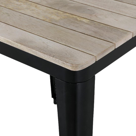 Bolero Bistro Esstisch Geschlitzte Mangoholzplatte Schwarzes Gestell 650mm 7 Bolero Bistro Esstisch Geschlitzte Mangoholzplatte Schwarzes Gestell 650mm