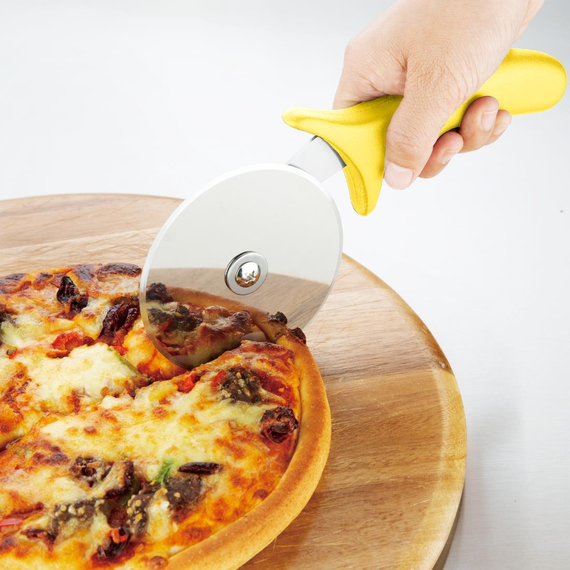 Hygiplas Edelstahl Pizzarad gelb 10cm 3 Hygiplas Edelstahl Pizzarad gelb 10cm