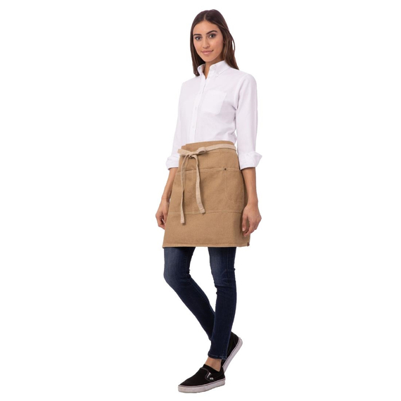 Chef Works Urban Austin Denim halbe Bistroschürze Natur 2 Chef Works Urban Austin Denim halbe Bistroschürze Natur